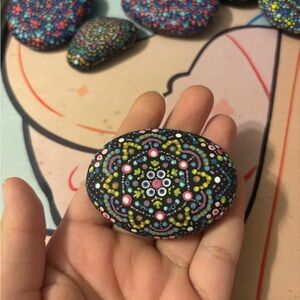 Hand-Painted Mandala Stone